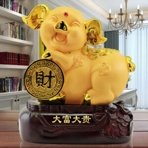 Moving into a new home, thriving business, abundant financial resources, thriving career, full of savings, measuring 16cm in length, 11cm in width, and 19cm in height (arranged according to destiny, guiding clients in home layout and company layout)