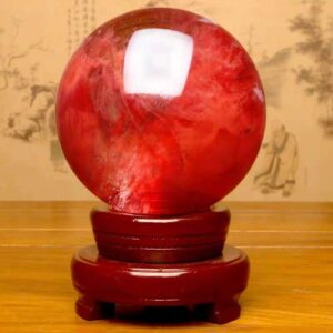 Boosting vitality, promoting blood circulation, dispelling fear, resolving negative emotions, dispelling evil spirits, - Red crystal ball with a diameter of 13mm, (matching according to destiny, guiding customers in home or company layout)