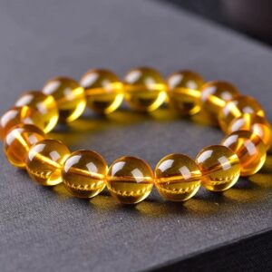 Zhaocai Wangyun Yellow Crystal Earth Replenishing - Women's 10MM, (matched according to destiny, configured according to the missing five elements)