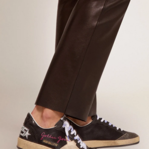 GGDB Black canvas Ball Star sneakers with platinum-colored star