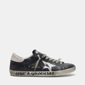 GGDB Black Super-Star sneakers with handwritten lettering