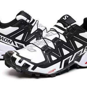 Salomon Speedcross 6 low cut traction and anti slip outdoor functional shoes in black, white,